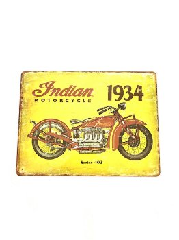 Metalen bord Tin Sign Indian Motorcycle - 0