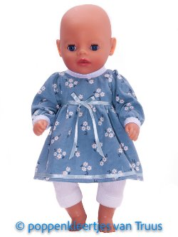 Baby Born Soft 36 cm Setje blauw/bloemetjes