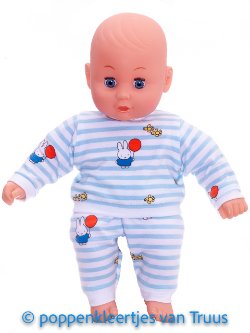 Popje 28 cm Pyjama Nijntje/streep/wit/blauw