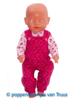 Baby Born 43 cm Salopette setje fuchsia/roze