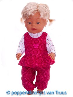 Baby Born 43 cm Setje fuchsia/wit/stipjes