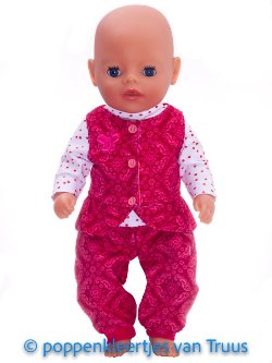Baby Born Soft 36 cm Setje fuchsia/wit/stipjes