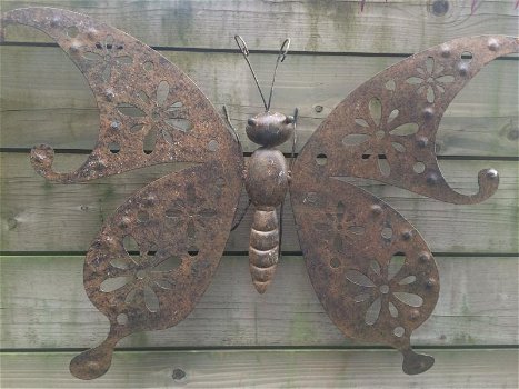 Grote vlinder metaal, super mooi - vlinder-tuin deco - 2