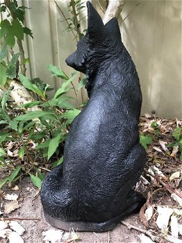 tuin decoratie-vos -stenen beeld-tuinbeelden- zwart-kado - 6