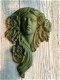 1 wandrelief-Vrouw van de Jugendstil - gietijzer, groen - 3 - Thumbnail