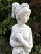 Prachtig vol wit stenen beeld van erotisch geklede dame - 3 - Thumbnail