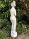 Prachtig vol wit stenen beeld van erotisch geklede dame - 4 - Thumbnail