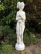 Prachtig vol wit stenen beeld van erotisch geklede dame - 5 - Thumbnail