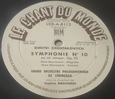 Dimitri Chostakovitch - Symphonie no.10 - Eugène Mravinski - 1