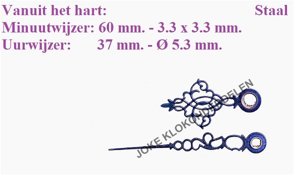 = Wijzers = blauw staal =45690 - 0