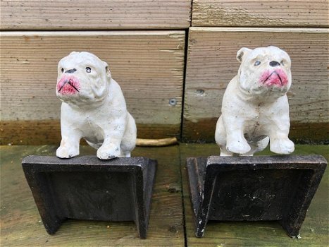 Boekensteunenset gietijzer met bull terriër honden-hond - 3