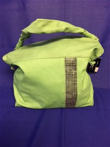 Mint groene tas met steentjes