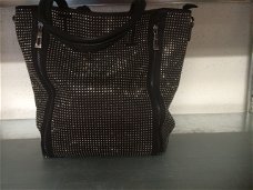 Zwarte tas rechthoekig met studs