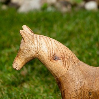 Figuur paard, houtfiguur - dierenfiguren,decoratie- 32 cm - 0
