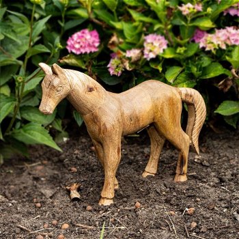 Figuur paard, houtfiguur - dierenfiguren,decoratie- 32 cm - 1