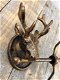 Kapstokrek metaal-brons look met 2 herten-hert - 4 - Thumbnail