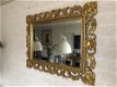 Mooie oude antieke spiegel voorzien houten messing rand - 1 - Thumbnail