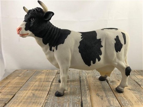 Mooie polystone sculptuur van een koe,-koe -deco-kado - 0