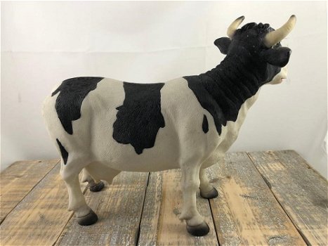 Mooie polystone sculptuur van een koe,-koe -deco-kado - 3