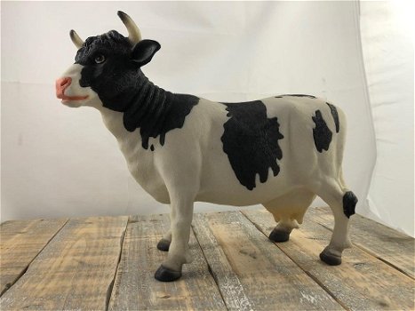 Mooie polystone sculptuur van een koe,-koe -deco-kado - 7