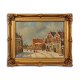 Olieverf schilderij in lijst,kunst-oud winters stadsgezicht - 1 - Thumbnail