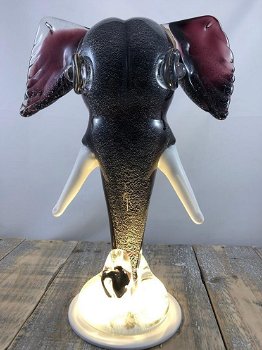 Prachtig glazen beeld- olifanten kop-olifant - 2
