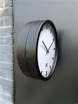 Prachtige industriële dubbel zijdige klok , zwart.klok - 2