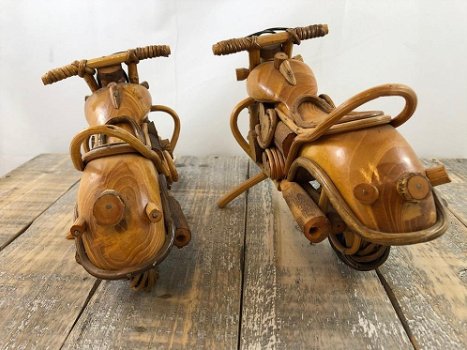 Set handgemaakte houten motoren-lowriders-motor-kado - 5