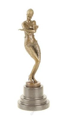 dansesres- bronzen beeld- danseres- brons beeld-pikant