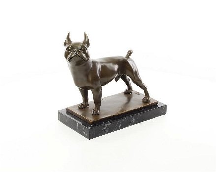 Een bronzen beeld van een franse bulldog-bulldog-hond - 0