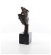 brons beeld van een hoofd rustend op een hand-handen - 6 - Thumbnail
