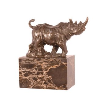 bronzen beeld- neushoorn -brons-neushoorn -beeld - 0