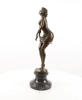 dame-brons beeld- peinzende vrouw-beeld-brons - 1