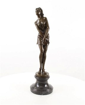dame-brons beeld- peinzende vrouw-beeld-brons - 7