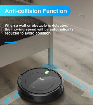 INSE E3 Robot Vacuum Cleaner 1000Pa Suction 3 Cleaning Modes 400ml Dust Box for Carpet, - 3