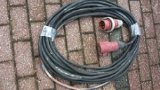 Krachtstroomkabel 5 aderig 6mm2 met 32A stekkers 20 mtr