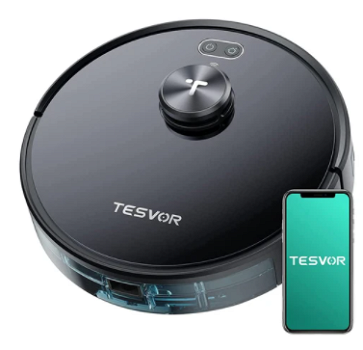 Tesvor S4 Robot Vacuum Cleaner 2200Pa Suction Laser Navigation Alexa and Google Home - 0