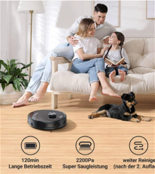 Tesvor S4 Robot Vacuum Cleaner 2200Pa Suction Laser Navigation Alexa and Google Home - 1