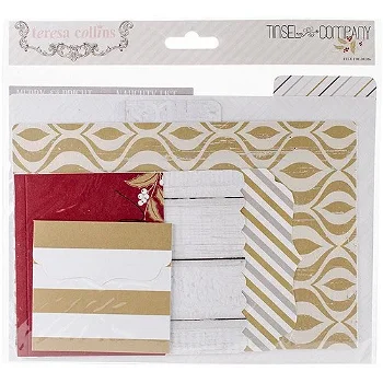 NIEUW cardstock File Folders + Cards Tinsel & Company / Kerst van Teresa Collins - 0