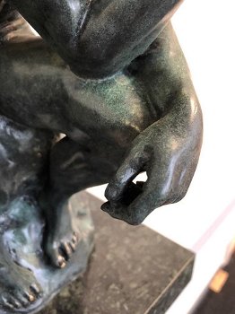 Bronzen sculptuur van De Denker by RODIN-brons-beeld - 5