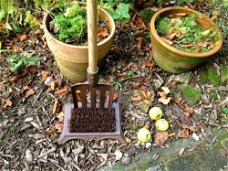 Schoen schrapers - Deurstop op vork, ijzer-tuin-deur stop