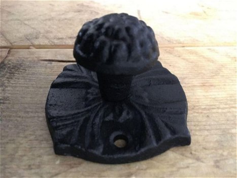 1 deurknop - pommel Gietijzer-zwart-beslag-knop - 1