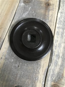 1 deurknop met rozet -van antiek ijzeren-vast niet draaib - 3