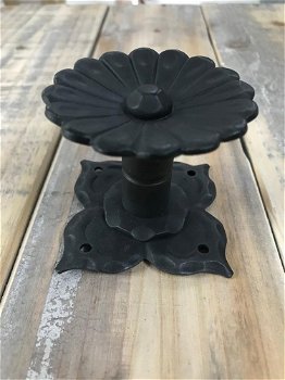 Deur-kast-knop Flower, metaal-zwart, prachtig ontwerp-2 - 0