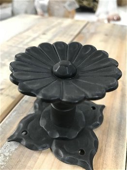 Deur-kast-knop Flower, metaal-zwart, prachtig ontwerp-2 - 1