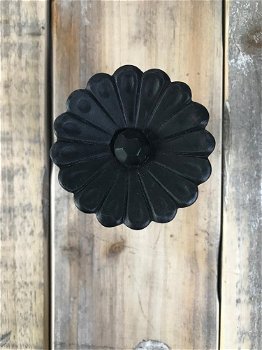 Deur-kast-knop Flower, metaal-zwart, prachtig ontwerp-2 - 2