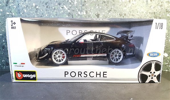 Porsche 911 GT3 RS 4.0 zwart 1:18 Bburago - 3