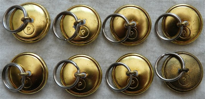 Knopen Lotje, Uniform, Tropen, Koninklijke Marine, Goudkleurig, 24mm, 8 stuks.(Nr.2) - 5