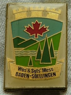 Speld / Insigne, Wo's & Sgts' Mess Baden-Soellingen, RCAF  (Royal Canadian Air Force), tot 1994.(1)
