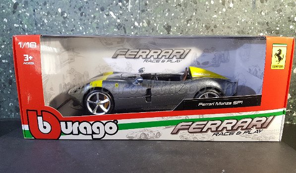 Ferrari Monza SP1 grijs 1:18 Bburago - 3